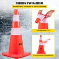 thumbnail image 3 of Conos de seguridad VEVOR de 73 cm de altura, PVC, color naranja, con collar reflectante, 3 of 9