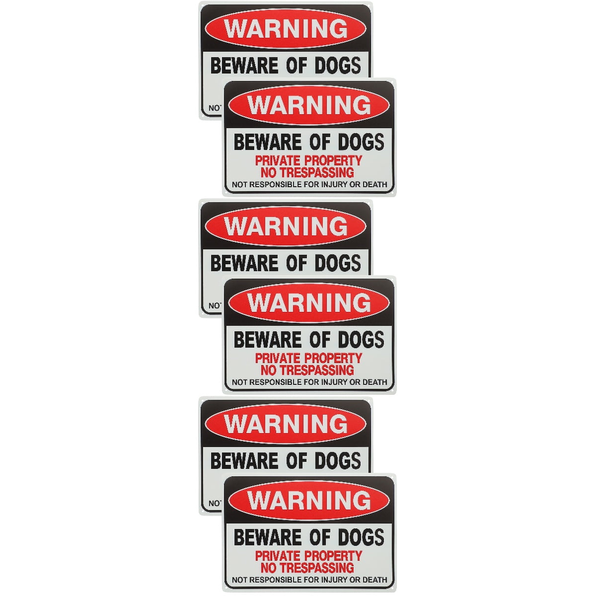 6 pcs  Beware of Dog Sign Rustic Iron Sheet Painting Outdoor Yard Dog Caution Board