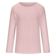 thumbnail image 5 of Miluxas Womens Long Sleeve Blouse Clearance Eyelet Tops Dressy V Neck Shirts Tunic Tops Pink 14(XXXL), 5 of 6
