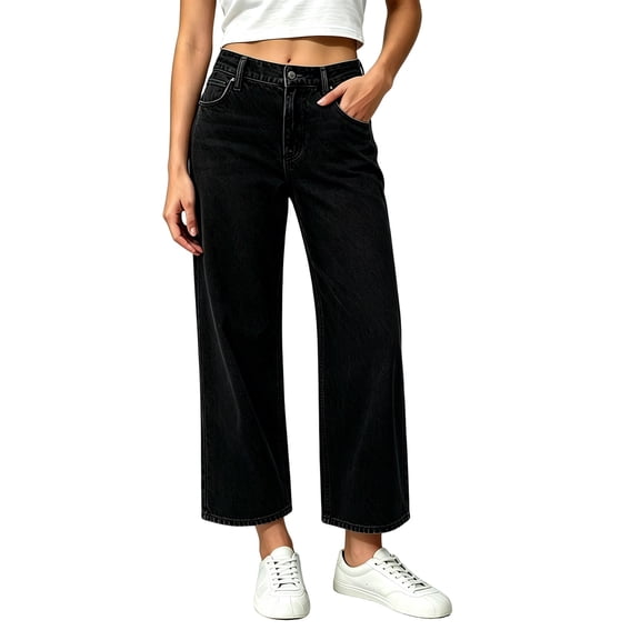 Admvng Jeans for Women Classic Casual Straight Leg Trousers Denim Long Pants