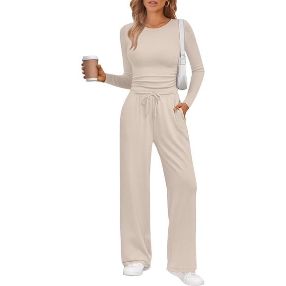 2 Piece Lounge Sets for Women Fall Outfits 2025 Two Piece Travel Sweatsuits Business Casual Fashion Clothes