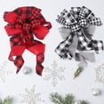 thumbnail image 7 of 23inch Red Buffalo Plaid Bow, Christmas Wreath Bow, Fall Bow Large Fall Wreath Gift Burlap Bow for Christmas, Thanksgiving, Fall, Front Door Wreath, Tree Topper, Home Indoor Outdoor Decor, Black, 7 of 7