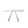 thumbnail image 4 of Chintaly Contemporary 18" X 55" Glass Sofa Table With Flare Pyramid Base, 4 of 4