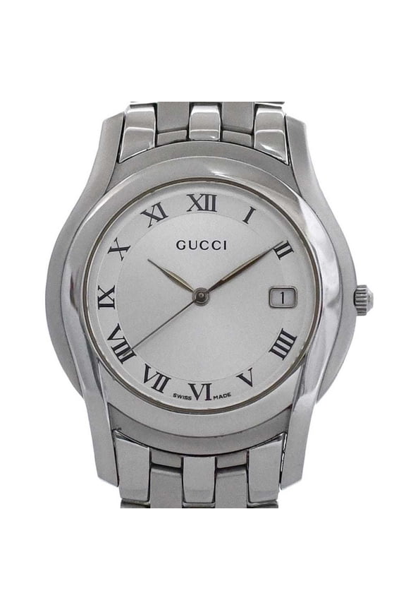 Pre-Owned Gucci 5500M Watch f-24297 Silver White YA055305 Men's Stainless Steel... (Good)