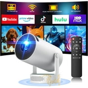 CAMPARK Smart Projector with WiFi and Bluetooth, 4K Projector with 5W Soundbase Speaker, 270 Rotation Portable Movie Projector with Auto Keystone & Electric Focus for Home Theater