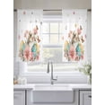 thumbnail image 5 of Easter Rabbit Eggs Sheer Curtains 54 Inch Length 2 Panels Set Window Treatments, Spring Pink Daisy Flowers Butterfly Pastoral Rod Pocket Semi Curtains for Living Room/Bedroom/Kitchen, 104"W x 54"L, 5 of 7