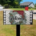 thumbnail image 3 of Buffalo Plaid Welcome Mailbox Covers Magnetic Letter Box Wrap Standard Size 21x18 Inch Mailbox Decor Post Letter Box Decoration for Outdoor Garden Yard, 3 of 5