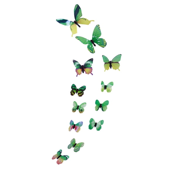 12 Pcs New And High Quality Luminous Butterfly Wall Stickers Decal Art For Room Home Decor, Featuring Different Sizes 10Cm 8Cm 6Cm To Create Various Patterns, Easy To Apply On All