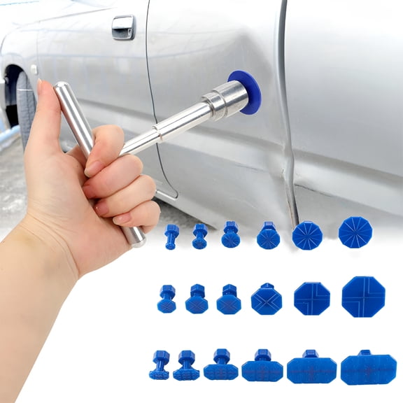 FACEGA Car Dent Removal Repair Tools Kit,T Bar Dent Puller Paintless Dent Remover,Auto Body Damage Repair Hand Tool for Car,Waterproof Durable Metal Vehicle Dent Repair Tool   18 Blue Tabs