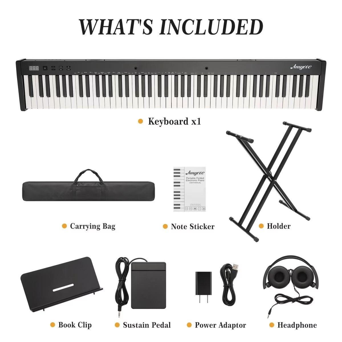 88 Key Keyboard Piano, Semi-weighted Full-Size Electric Keyboard Piano for Beginners, Portable Keyboard with Stand, Perfect for Birthday Christmas