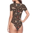 thumbnail image 4 of Haiem Dachshund Dog Puppy Women's Crew Neck Short Sleeve Bodysuit Tops Stretchy Slim Basic-Medium, 4 of 9