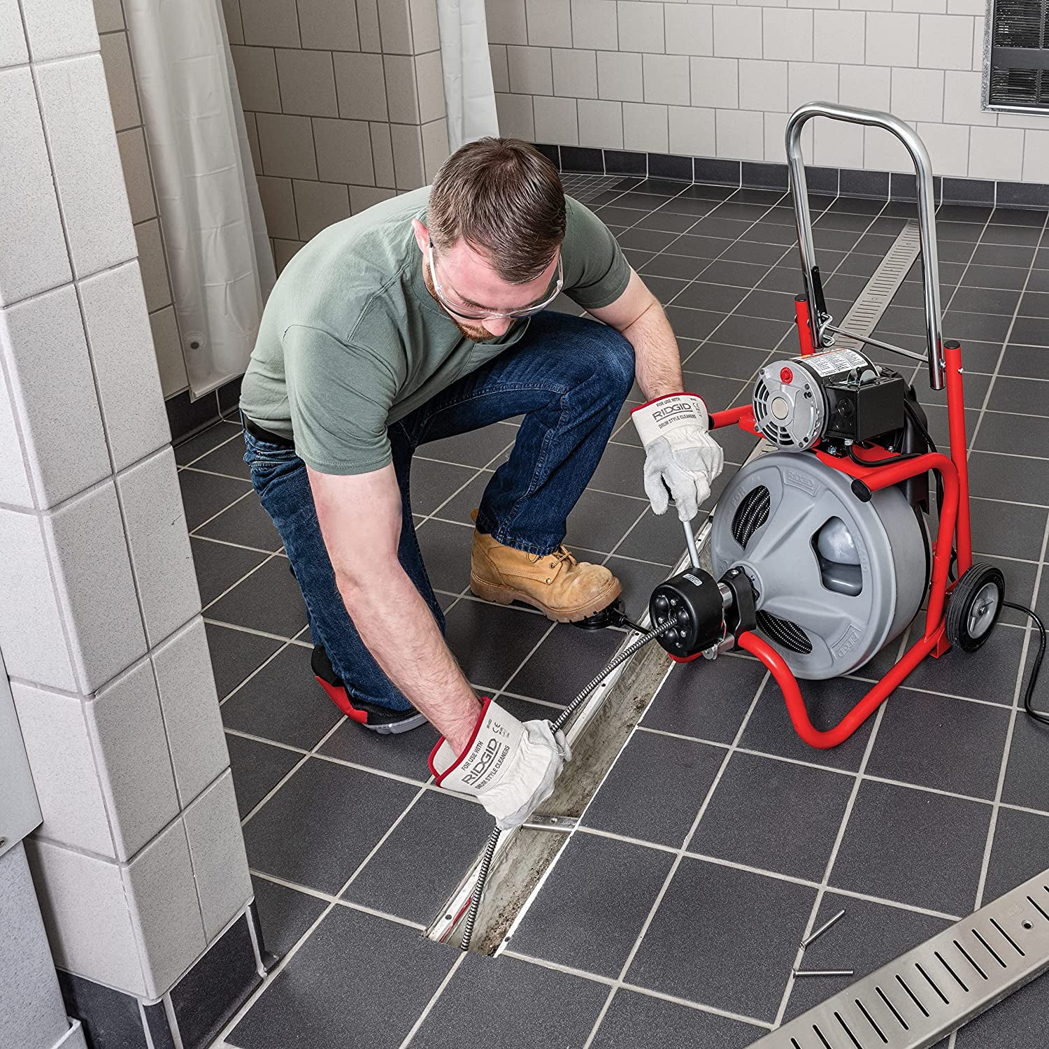 Ridgid drain sale snake auto feed