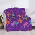 thumbnail image 4 of Throw Blanket for Couch, Colorful Minimalist Horse Super Soft Fuzzy Comfy Warm Throw Blanket, Cuteness Lightweight Cozy Plush Flannel Blanket & Throws for Sofa and Bed All Season, 4 of 5
