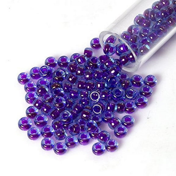 Miyuki Round Rocaille Seed Bead 8/0 Inside Color Fuchsia Blue