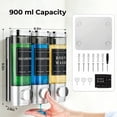 thumbnail image 6 of NUBILY Shampoo Conditioner Dispenser Wall Mounted No-Drill Lockable 900 ml for Bathroom Hotel Airbnb Silver 3-Pack, 6 of 8