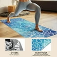 thumbnail image 4 of Blue White Tie Dye Cracked Pattern Hot Yoga Mat Towel Non Slip for Hot Yoga - Quick-Drying Yoga Mat Cover with 4 Corner Pockets with Travel Bag - Hot Yoga Towel Non Slip 70"x26", 4 of 6