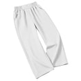 thumbnail image 5 of ZHYou No Boundarie Womens Waist Wide Sweatpants Elastic High Leg Loose Baggy Fit Casual Lounge Pants with Side Pockets,White,Size 2XL, 5 of 6