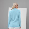 thumbnail image 5 of TRUBKH Long Sleeve Shirts for Women Turtleneck Tops for Women Going Out Tops for Women Cute Cowgirl Outfits Shirts Round Neck Long Sleeve Fall Tops Blouses Clothes Smocked Tops Women Light Blue S, 5 of 7