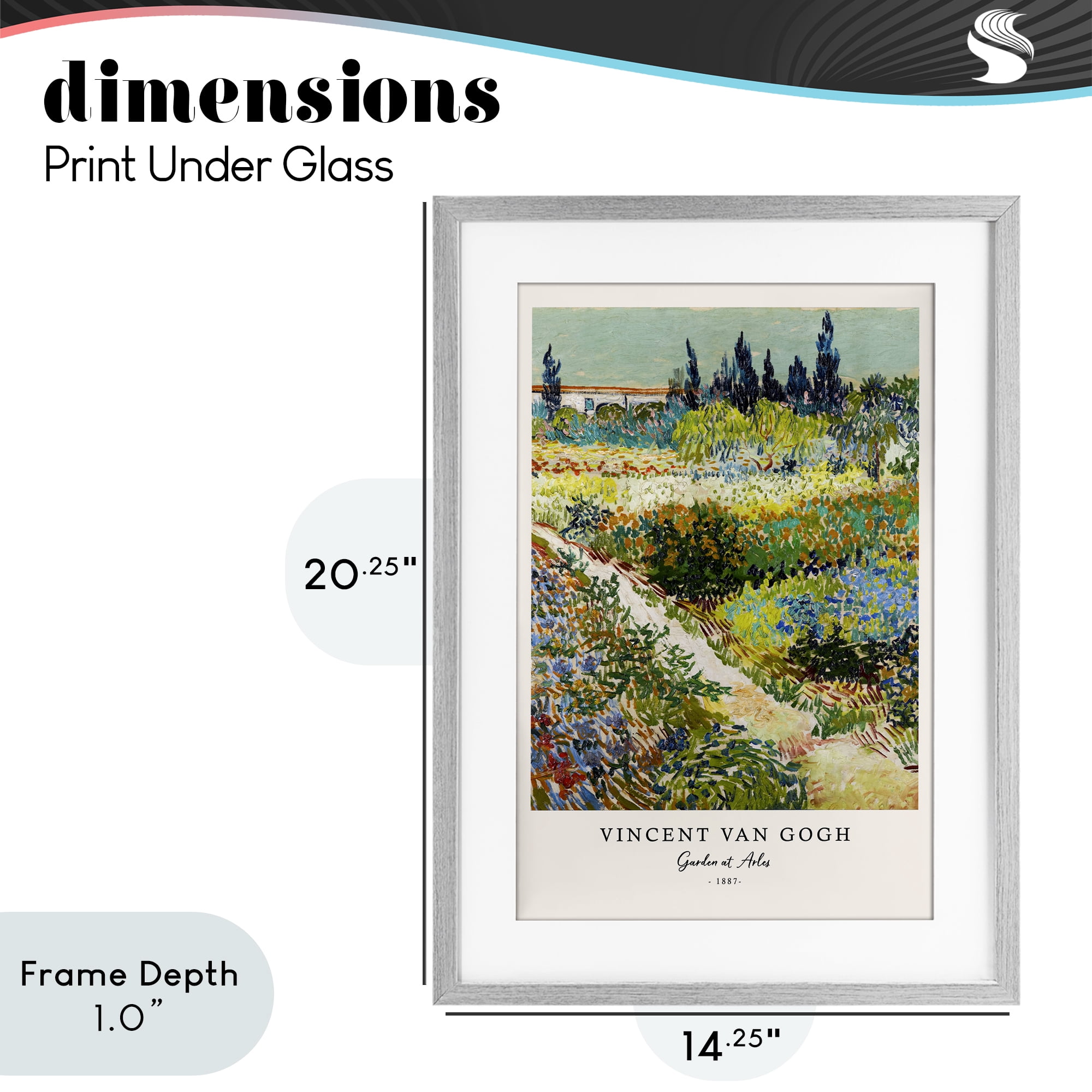 Stupell Industries Classic Garden At Arles Gray Framed Print Under Glass, design by Vintage Hustle