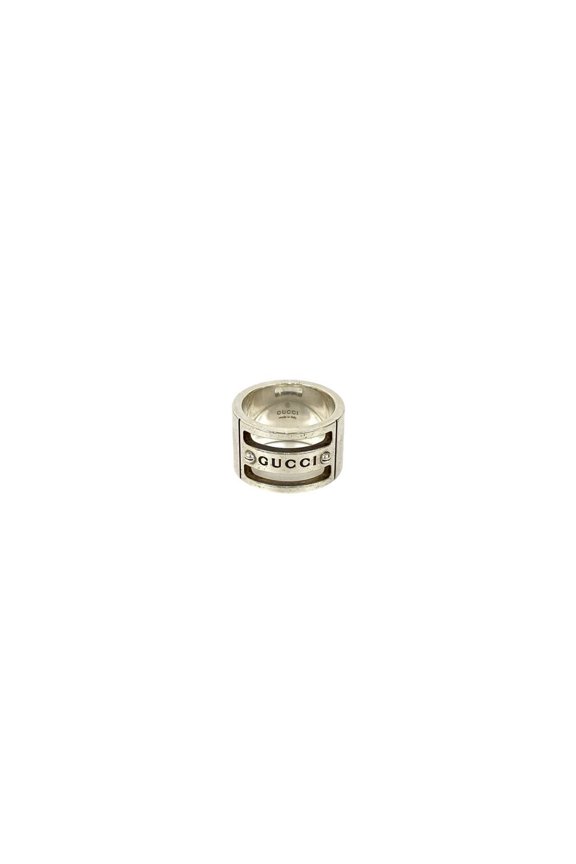 Pre-Owned GUCCI Screw Ring, Silver 925, Size 8, Women's, 24210