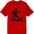 thumbnail image 3 of "Real Football" Sports Back to School Adult Red Crew Neck Short Sleeve Tee-Large, 3 of 4