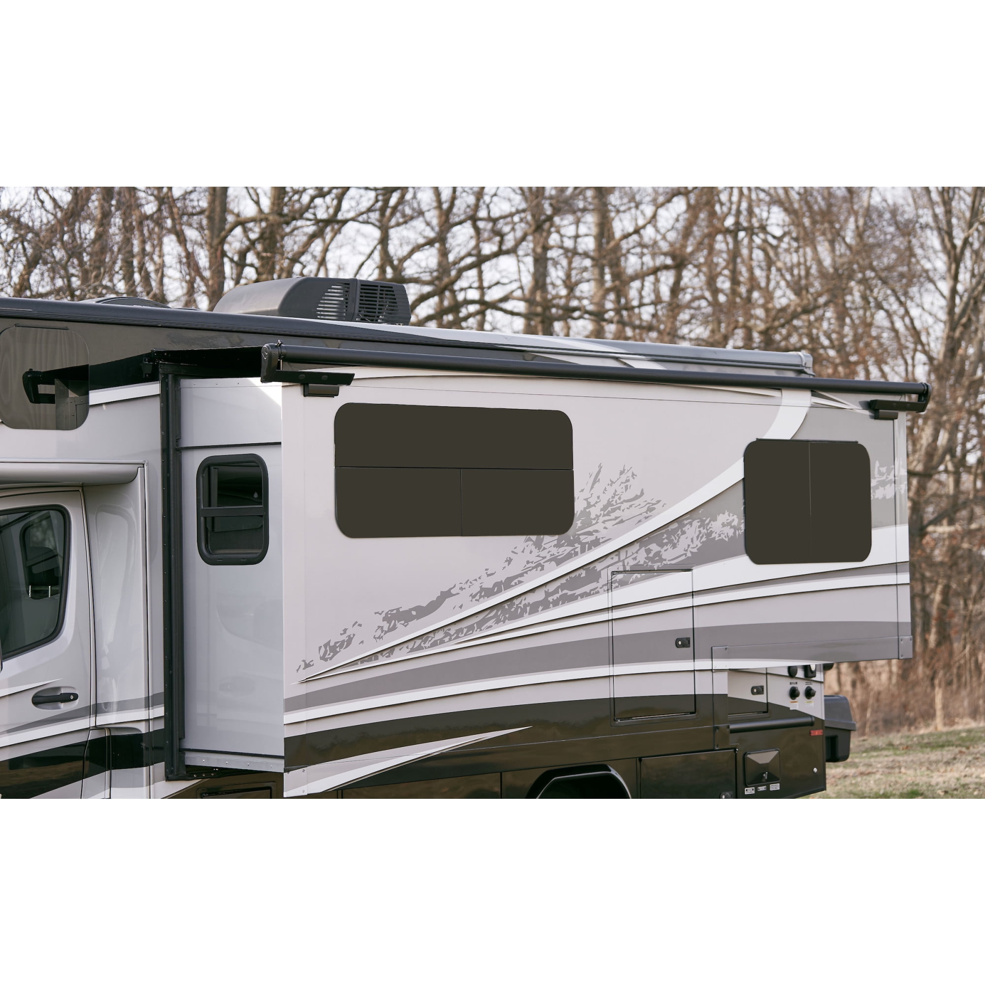 Velarium VSTK15601000 Complete Slide Topper Awning Roll Tube with White Canopy and White Hardware - 156" (Fits Rooms 145" to 151")