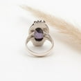thumbnail image 2 of Amethyst Gemstone Ring for Women – Sterling Silver Handmade Jewelry, Oval Cut February Birthstone Ring Size US 7.5, 2 of 6