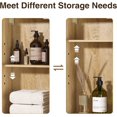 thumbnail image 6 of Rattan Bathroom Wall Cabinet, Boho Medicine Cabinet with Aeched Door and 3 Open Shelves, Over The Toilet Space Saver Storage Wall Mounted for Kitchen, Laundry, Dining Room, Natural, 6 of 7
