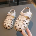thumbnail image 2 of Sandals for Toddler Little Kids Girls Summer Rabbit Bow Leather Closed Toe Princess Flats Dress Sandals, 2 of 5