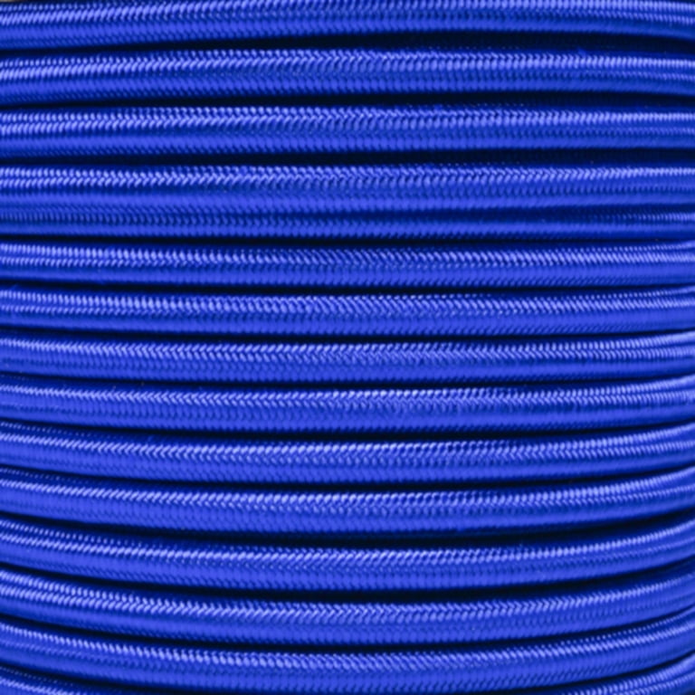Paracord Planet - 1/4 Inch - Electric Blue Shock Cord X 25 Feet- Comes With  Two Carabiners 
