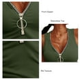 thumbnail image 4 of Camiseta sin mangas con cremallera Nikou para mujer Top sin mangas de punto acanalado Acabado de lujo, 4 of 5