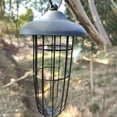 thumbnail image 6 of S LUKKC LUKKC Suet Bird Feeder for Outside, Suet Wild Bird Feeder for Outdoors Hanging, Squirrel Proof Hummingbird Feed Dispenser for 3 Suet Balls with Metal Roof, Black, 6 of 9