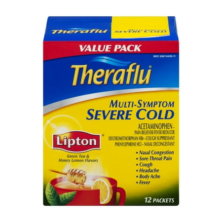 UPC 300676426112 product image for Theraflu Multi-Symptom Severe Cold Green Tea & Honey Lemon Flavors Lipton Tea, 1 | upcitemdb.com