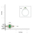 thumbnail image 5 of ANGARA Natural Emerald & Coffee Diamond Double Halo Ring in Two Tone Gold in 14K White & Yellow Gold for Women (Size-6x4mm) | May Birthstone, Anniversary Jewelry Gift for Women | Natural Emerald Ring, 5 of 9