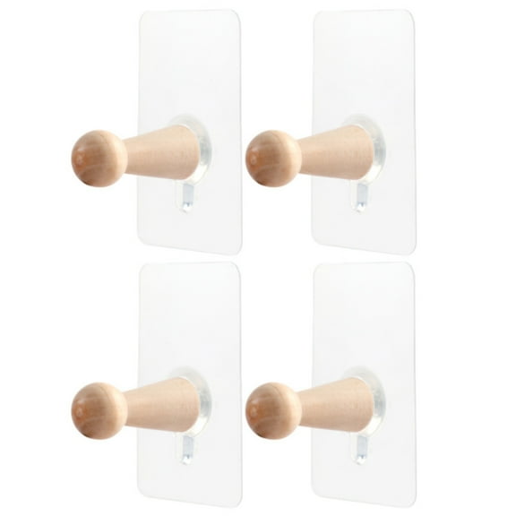 Hat Hooks for Wall Hat Hanger Adhesive Wood Hooks Self Adhesive Hooks Wooden Hat Rack Coat Hooks Wall Mounted Hook for Home