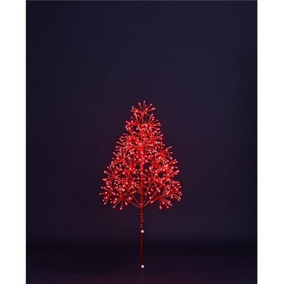Queens of Christmas LED-TR3D04-LRE 4 ft. Starburst LED Tree, Red