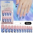 thumbnail image 2 of Reusable No Glue Artificial Press On False Nails, Long Square, 24 Count, 2 of 4