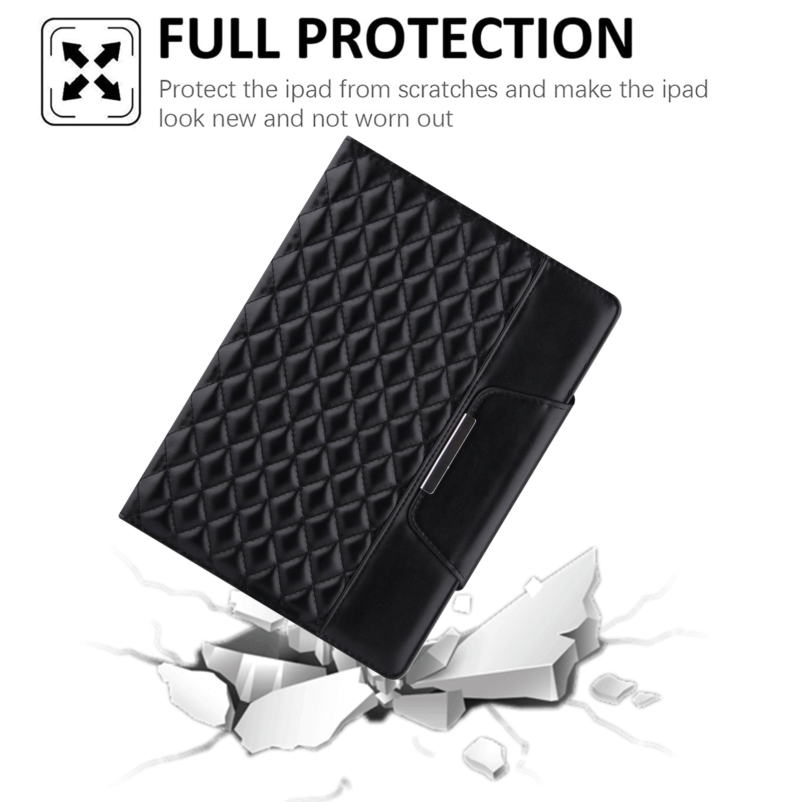 Dteck Case for iPad 10th Generation Case 10.9 Inch 2022, Premium Leather Folio Stand Cover with Pencil Holder Hand Strap - Auto Wake/Sleep and Multiple Viewing Angles,Black