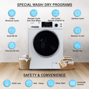 Equator All-in-One 4600 Washer Dryer Combo, Ventless/Vented, Pet Cycle, 1.62 cu.ft / 15 lbs, 110V, White