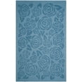 thumbnail image 2 of SAFAVIEH Martha Stewart Block Print Rose Floral Wool Area Rug, Thistle Blue, 9' x 12', 2 of 6