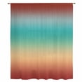 thumbnail image 1 of Burnt Orange Yellow Teal Ombre Sheer Curtains 72 Inches Long, Modern Gradient Abstract Art Light Filering Curtains, Breathable Simi Curtain Privacy Drapes for Living Room Bedroom Window Treatment, 1 of 7