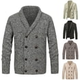 thumbnail image 4 of zfhfof Mens Shawl Collar Cardigan Sweater Knit Button Chunky Long Sleeve Winter Casual Cardigans Open Front Outwear Jackets, 4 of 4