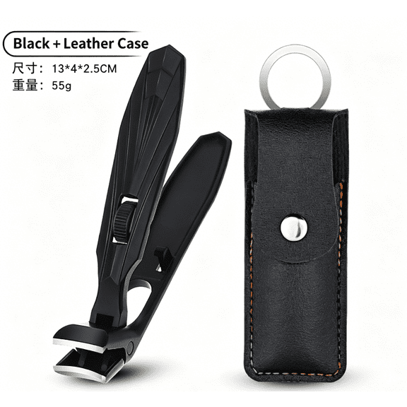 Clippers for Seniors Thick Toenails, Upgrade Angled Head Large Toe Nail Clippers for Men with Wide Jaw Opening, Sharp Heavy Duty Fingernail Clipper Cutter with Catcher Long Handle -Black