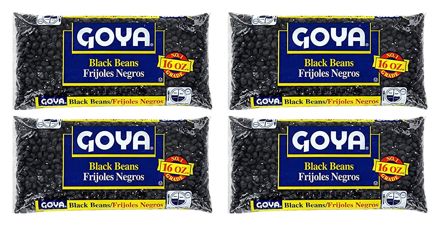 Goya Black Beans Dry 1lb (Pack of 4)