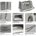 thumbnail image 3 of Cat, Dog Carrier for Small Medium Cats Puppies up to 15 Lbs, TSA Airline Approved Carrier Soft Sided, Collapsible Travel Puppy Carrier - Grey, 3 of 17