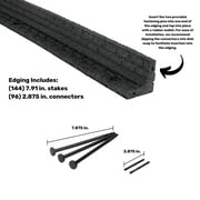 GroundSmart Brickface Landscape Edging, 4 Black Rubber Garden Edging Border, 48 pack