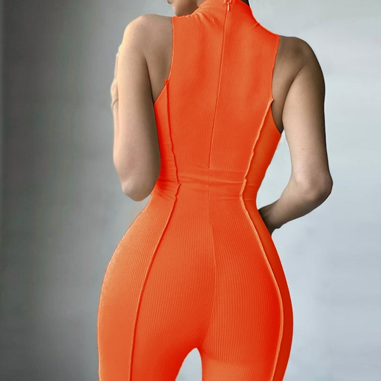 Tight orange hot sale jumpsuit