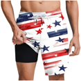 thumbnail image 3 of cllios 4th of July Mens Board Shorts with Compression Liner Quick Dry 2 in 1 Bathing Suits Swimwear Stars and Stripes Printed Swimming Shorts Lightweight Drawstring Elastic Waisted Beach Shorts, 3 of 7