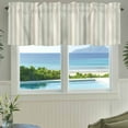 thumbnail image 3 of Light Green Lines Farmhouse Short Window Curtain Valances, Retro Minimalist Stripes Pattern Rod Pocket Kitchen Valances for Living Room Bedroom Bathroom Cafe 42" x 12", 3 of 8