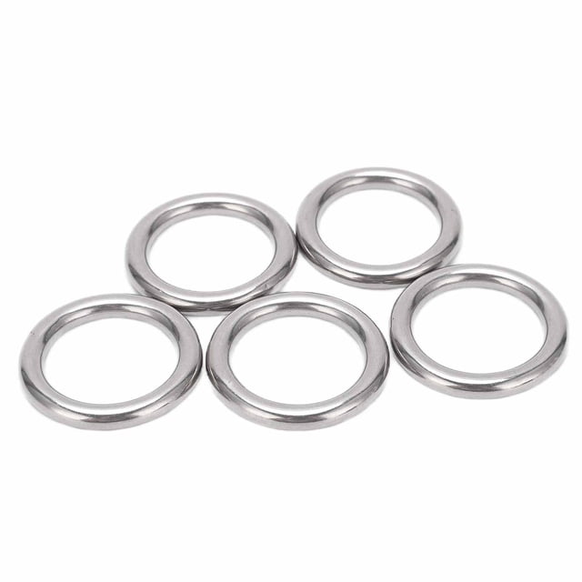 Metal Yoga Hanging Rings, Anti Rust Stainless Steel Round Rings Wide Application Durable For Hammock For Boat 6 X 25mm,6 X 30mm